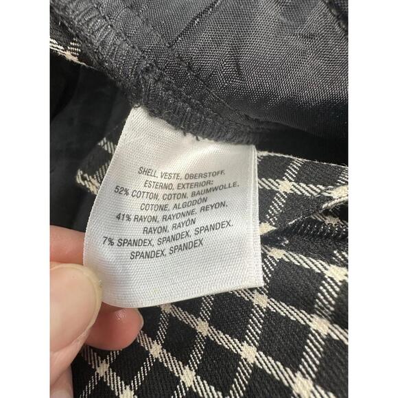 Anthropologie Essential Slim Womens 8 Black White Plaid Print Cropped Pants NWT - Picture 9 of 9